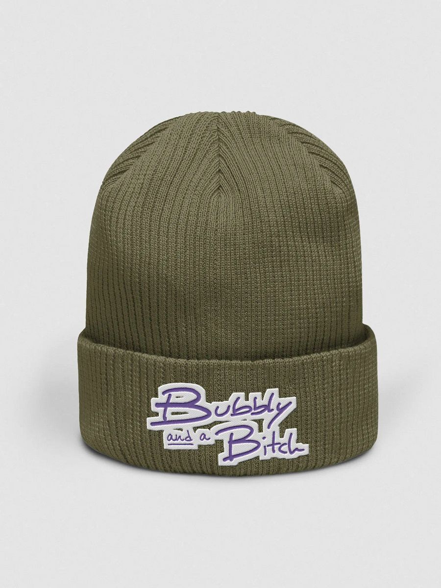 Bubbly and a B*tch (purple bubble design) embroidered organic beanie product image (11)