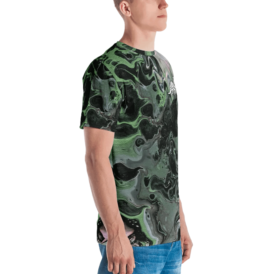 Metallic Green Fluid Acrylic T-Shirt product image (5)
