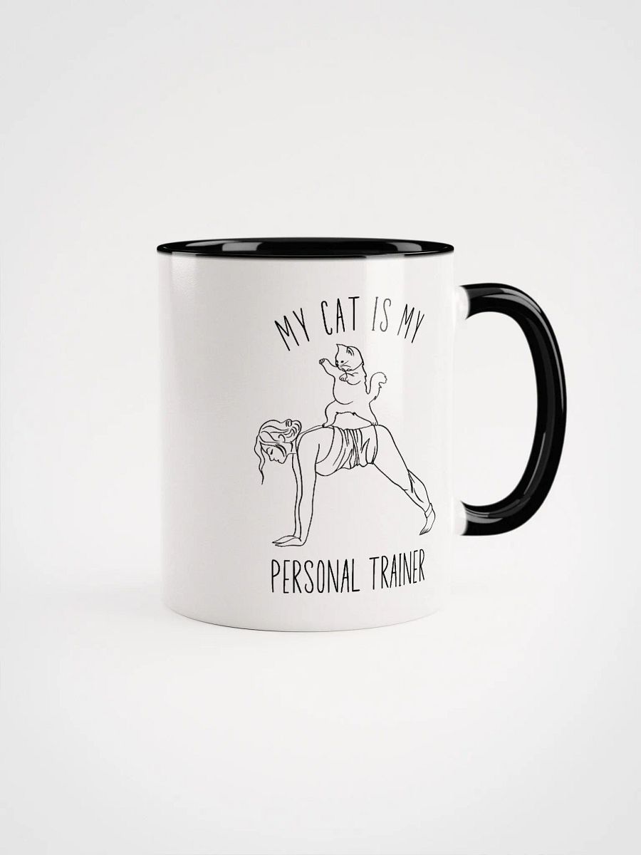 My Cat Is My Personal Trainer duo-tone mug for a crazy cat yoga lady product image (2)