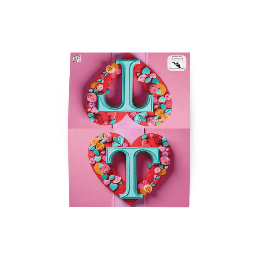 Valentine’s Monogram Letter T(3) Card product image (7)