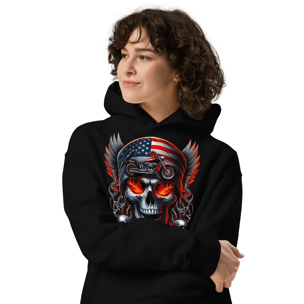 Rebel Rider Skull Oversized Hoodie #14 product image (4)