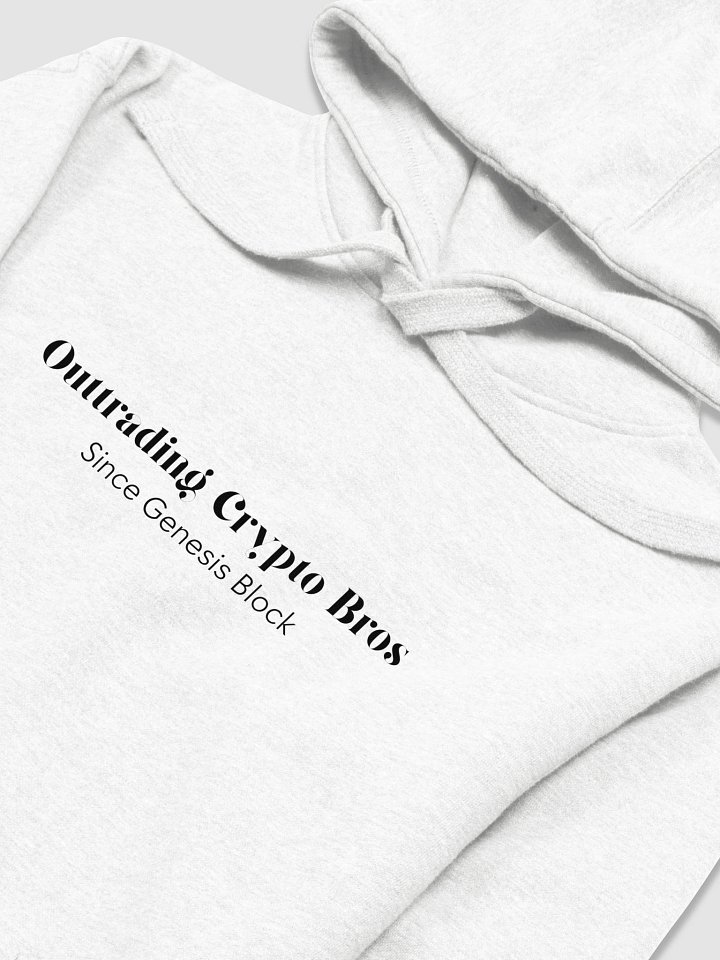 Outtrading Crypto Bros Since Genesis Block | Black Font Hoodie product image (2)