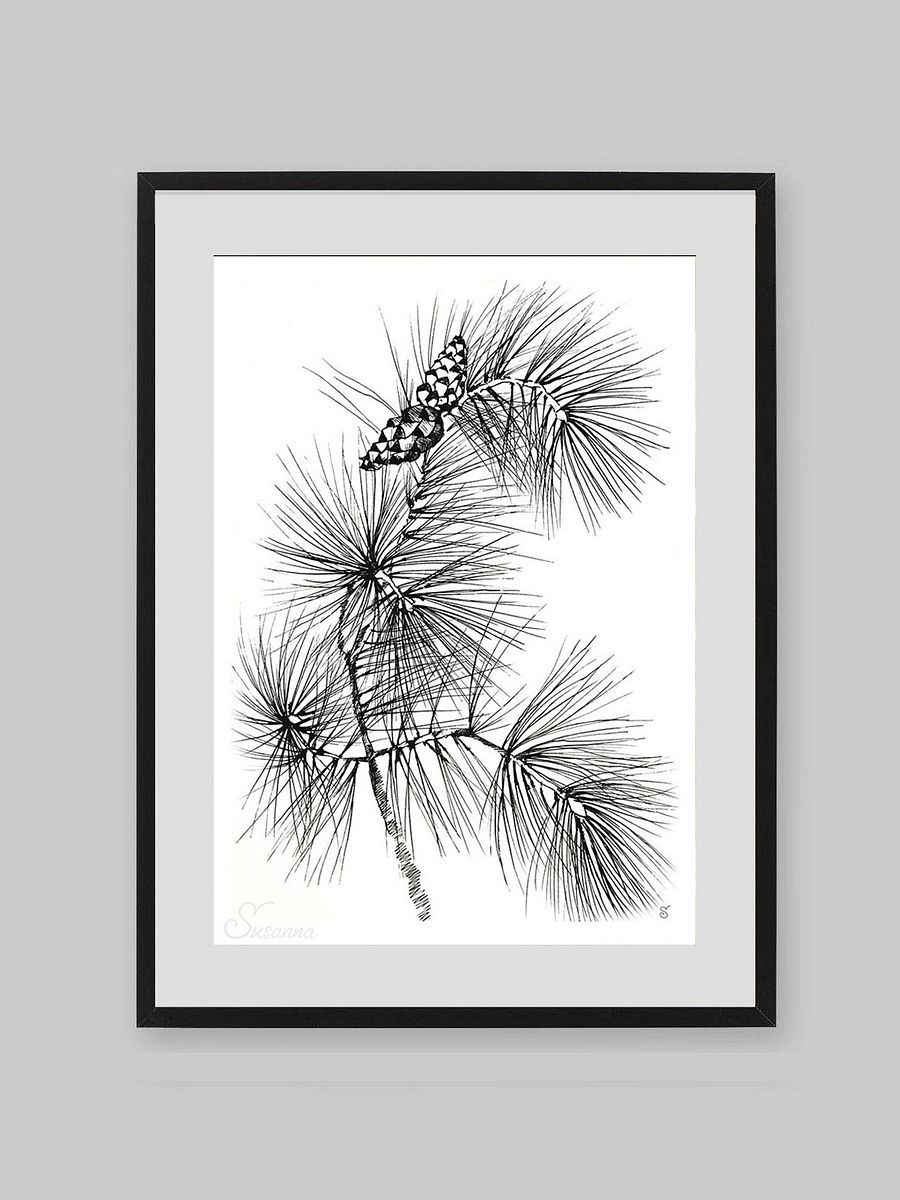 Pine Branch Serenity Poster - Pine Branch and Cones product image (20)