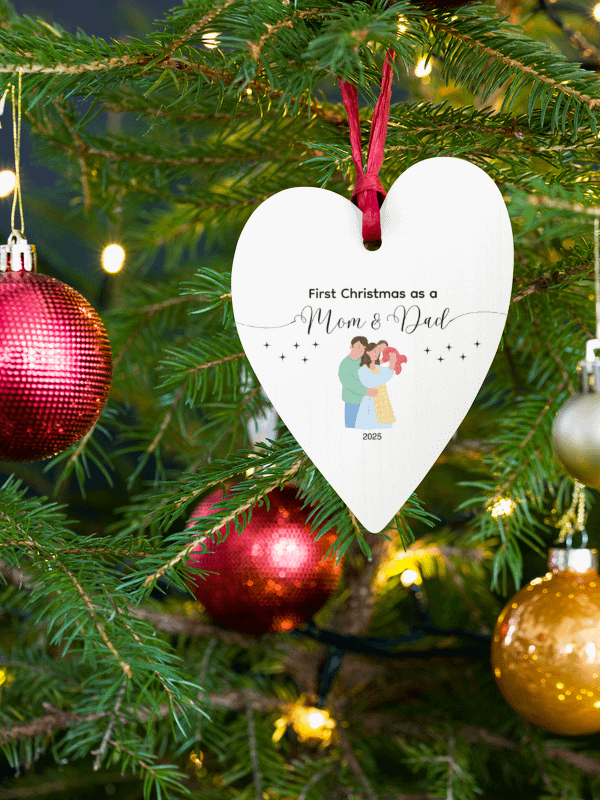 First Christmas as Mom and Dad Wooden Ornament | New Mom & Dad First Christmas Ornament | New Parents Gift | Christmans Gift Ornament product image (1)