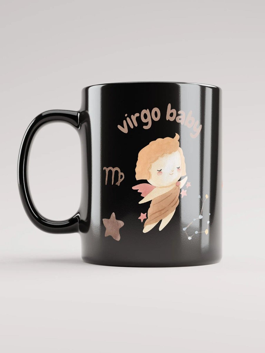 Virgo Baby August 23 – September 22 BLACK GLOSSY MUG Baby Gift, New Baby Gift, Fun Astrology Gift product image (11)