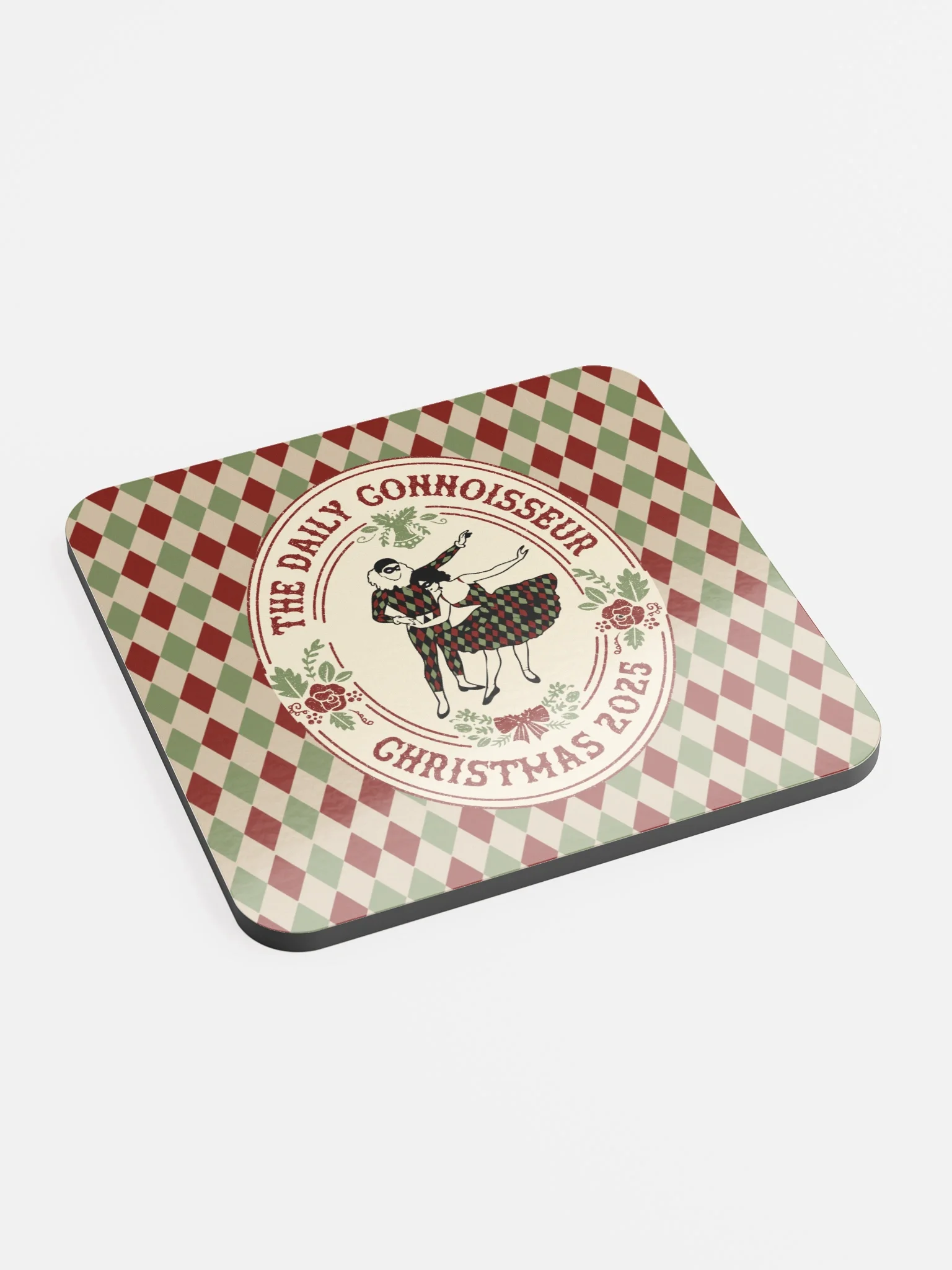 Harlequin Christmas Cork Coaster product image (2)