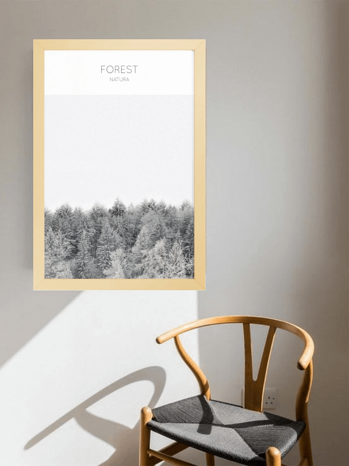 Natura Forest Winter Landscape Poster – Framed Tranquil Nature Wall Art | Minimalist Snowy Scenery | Premium Décor for Homes and Offices product image (1)