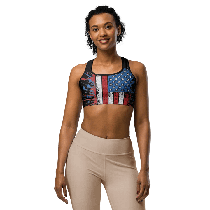 Stars & Stripes Splatter Sports Bra product image (1)