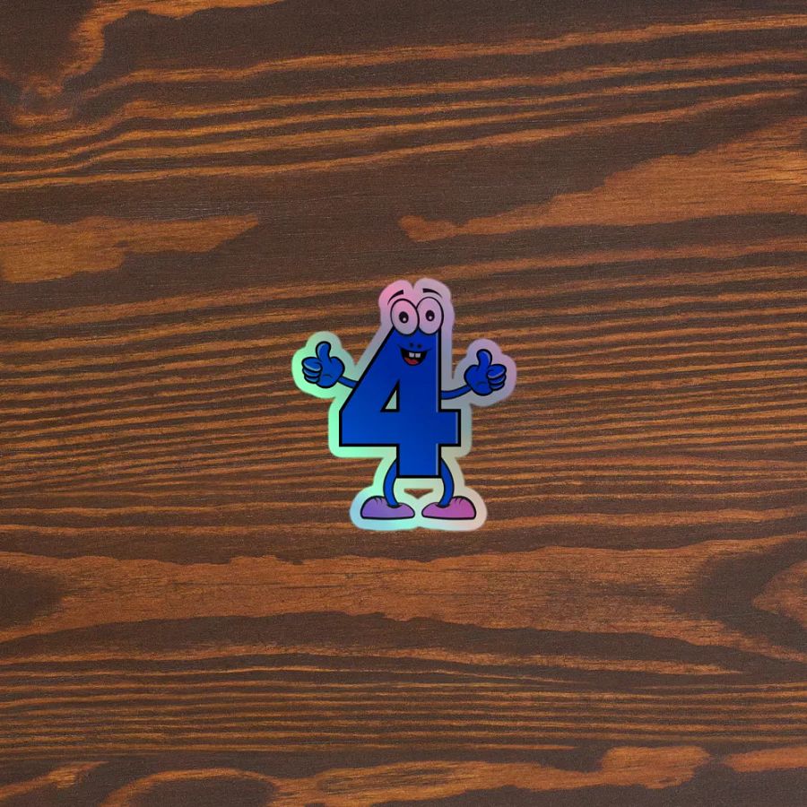 Number 4 Fun Holographic Sticker product image (3)
