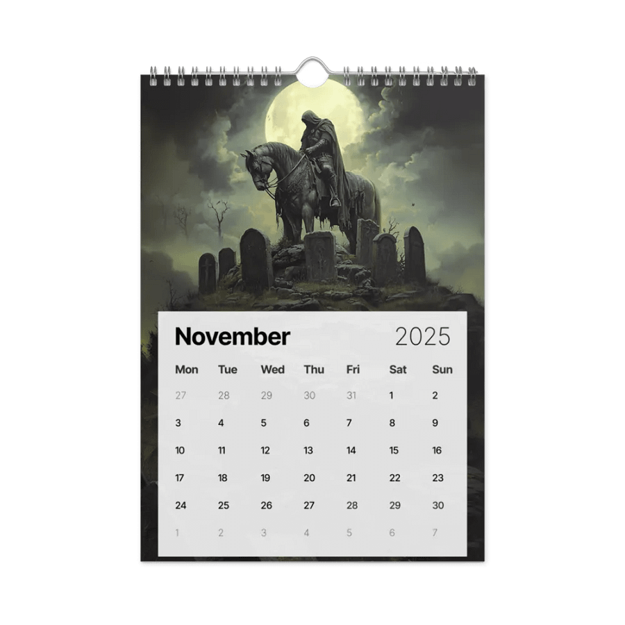 Dark Rider Wall Calendar (2025) by Allcolor product image (3)