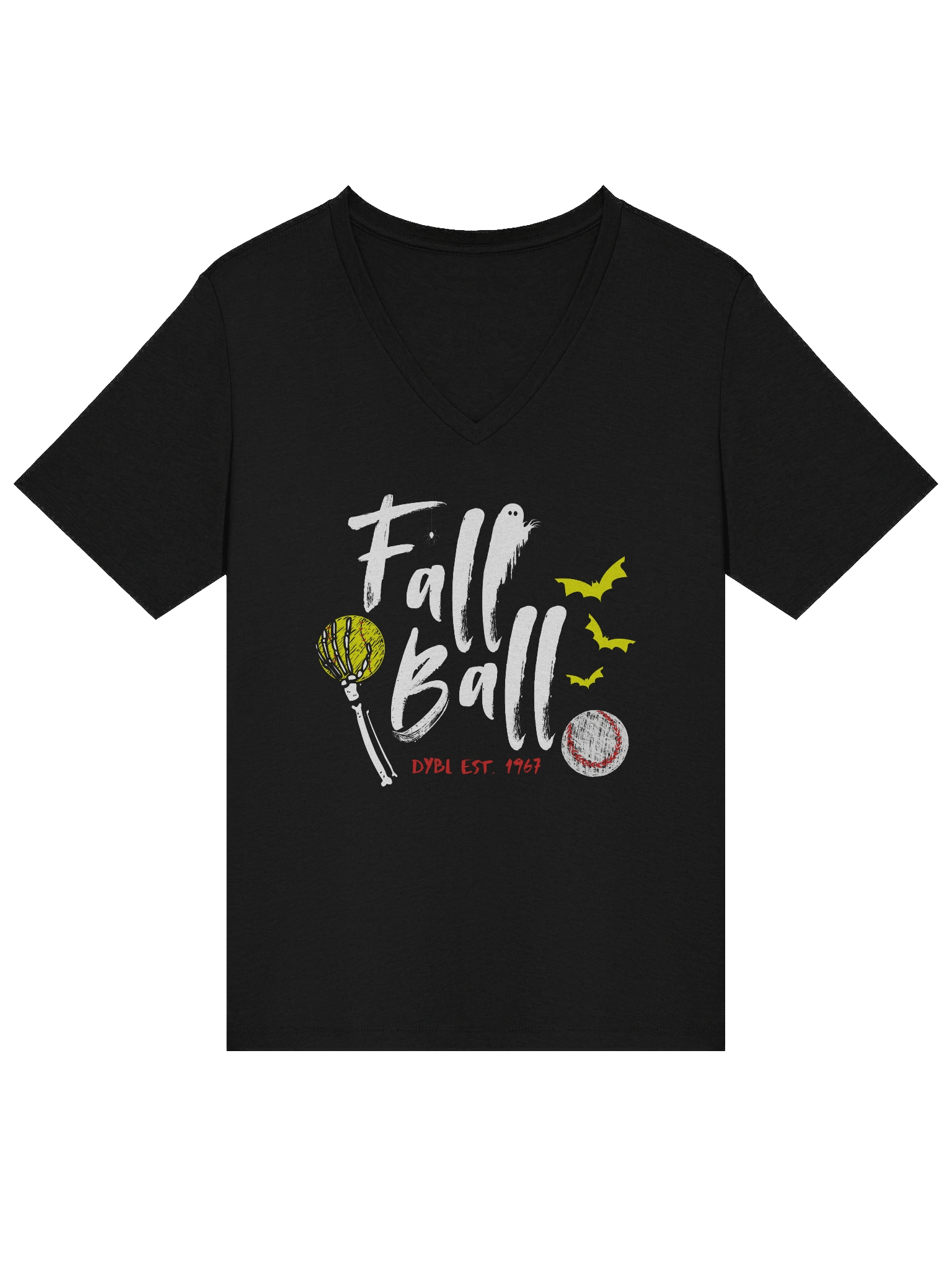 Adult 'Fall Ball' Women's V-neck T-shirt product image (3)