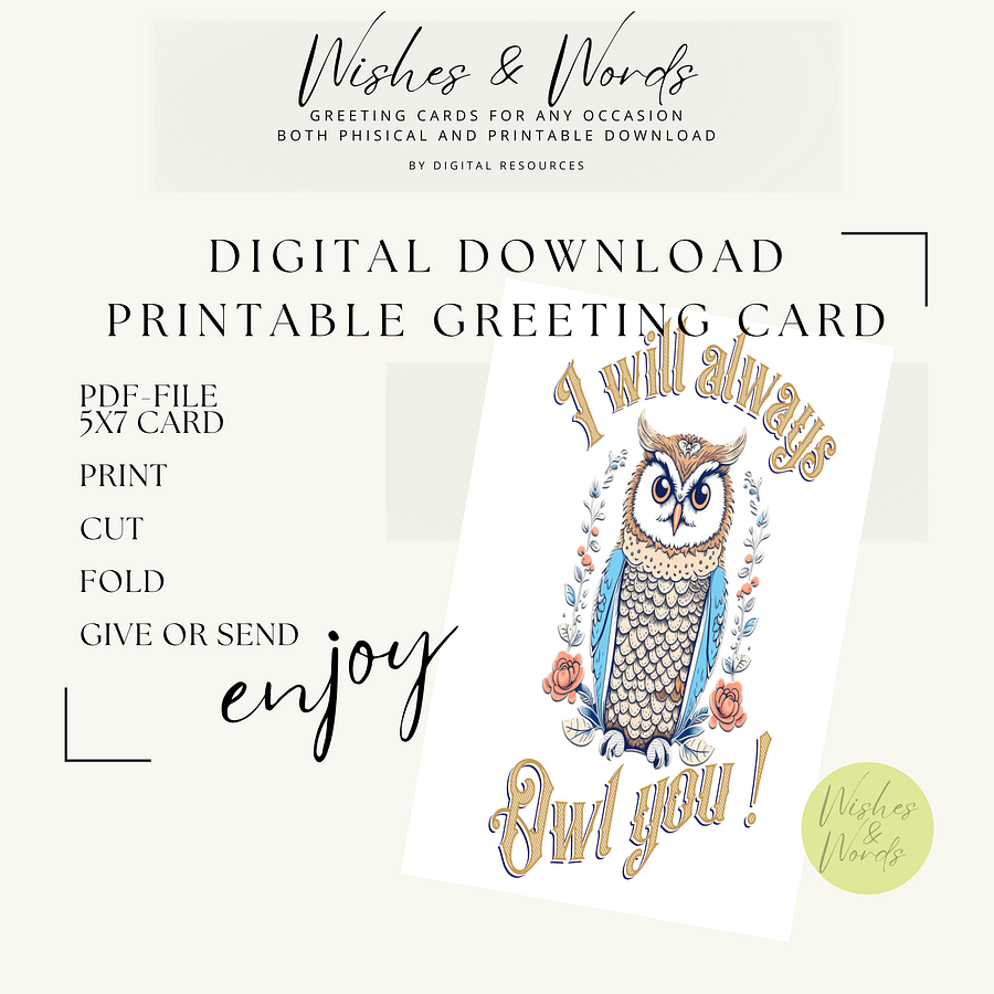 Printable Heartfelt Love Greeting Card - Digital Download product image (1)