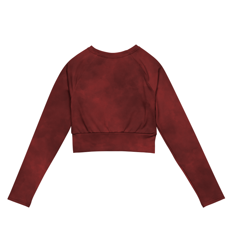 Marbled Elegance Long Sleeve Crop Top product image (4)