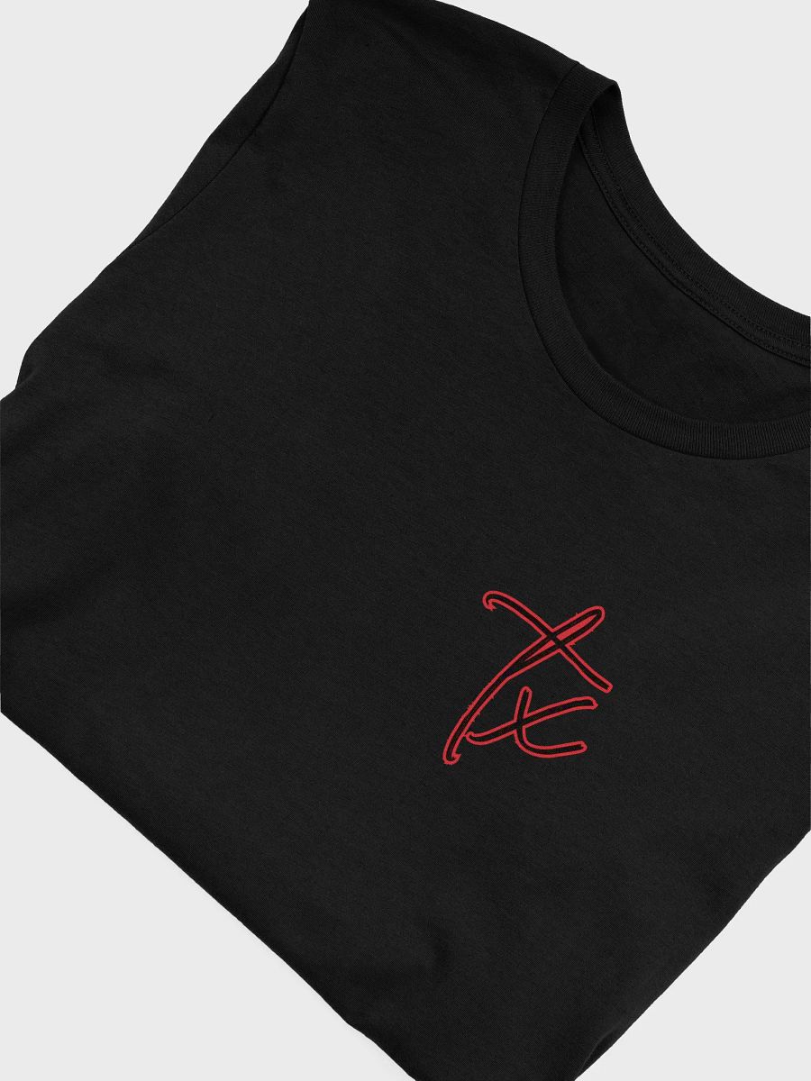 ❤️ TX Script Tee with Red Outline | Shadow Script Left-Chest Print | Bella+Canvas Unisex Shirt product image (5)
