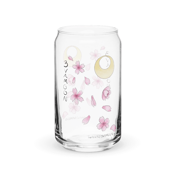 Sakura Moon 16 oz Glass with or without lid/straw product image (2)
