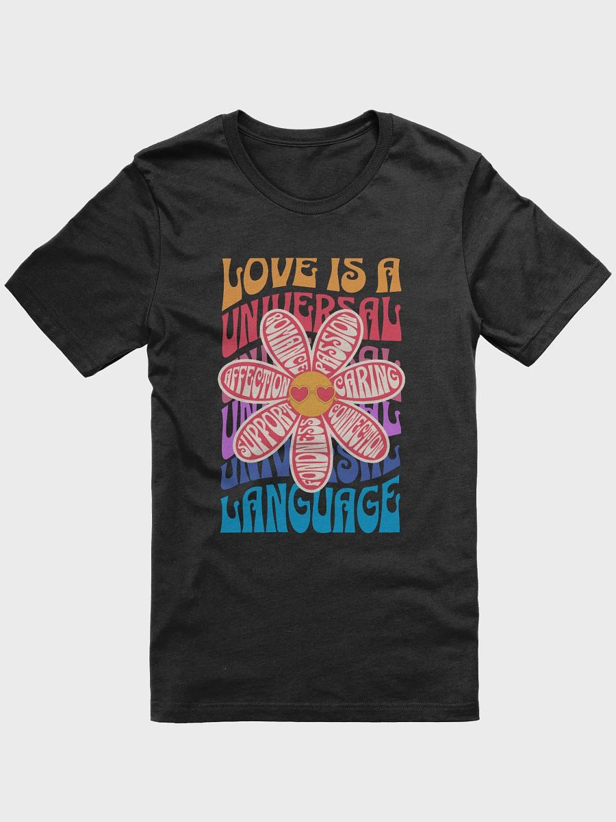 Love is universal language flower groovy T-shirt retro style, sunflower typography tee product image (1)