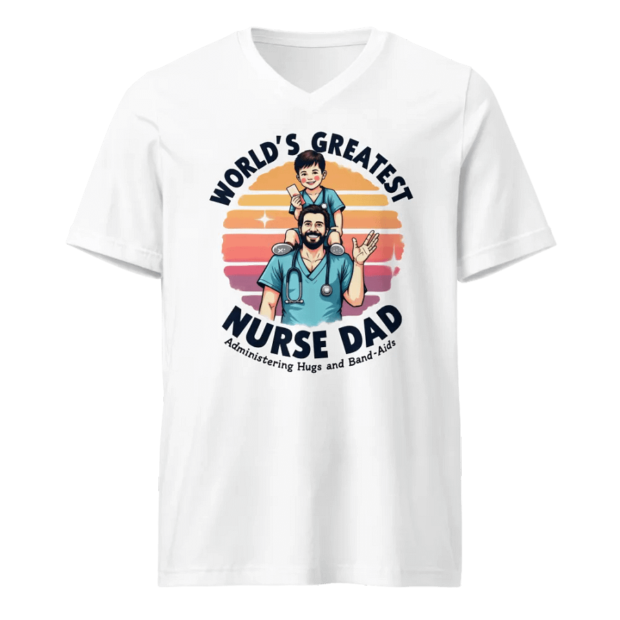 World's Greatest Nurse Dad V-Neck Tee product image (1)