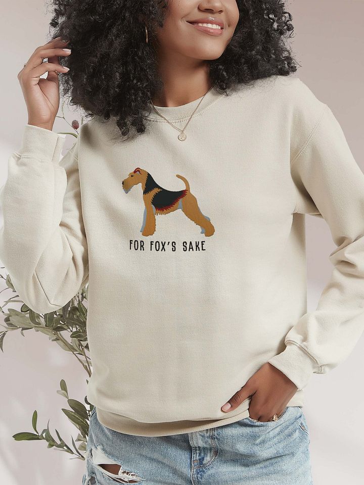 For Fox's Sake Sweatshirt (Embroidered) of a Wire Fox Terrier(Black & Tan) product image (2)