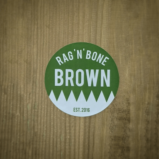 rag ’n’ bone brown logo stickers 64mm product image (1)