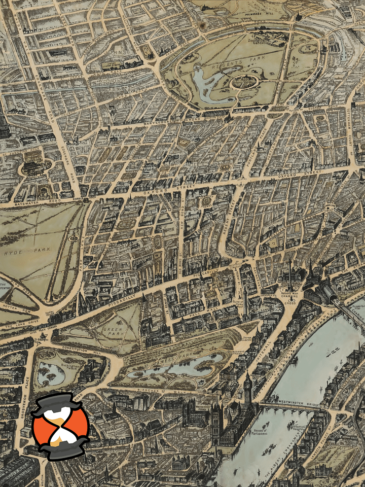 London 1892 Framed Poster Print – Hand-Drawn Historic City Map Print product image (2)