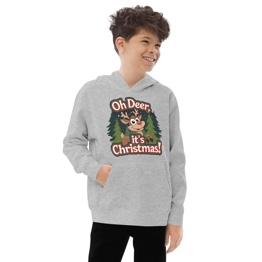 Oh Deer Christmas Reindeer Youth Fleece product image (9)