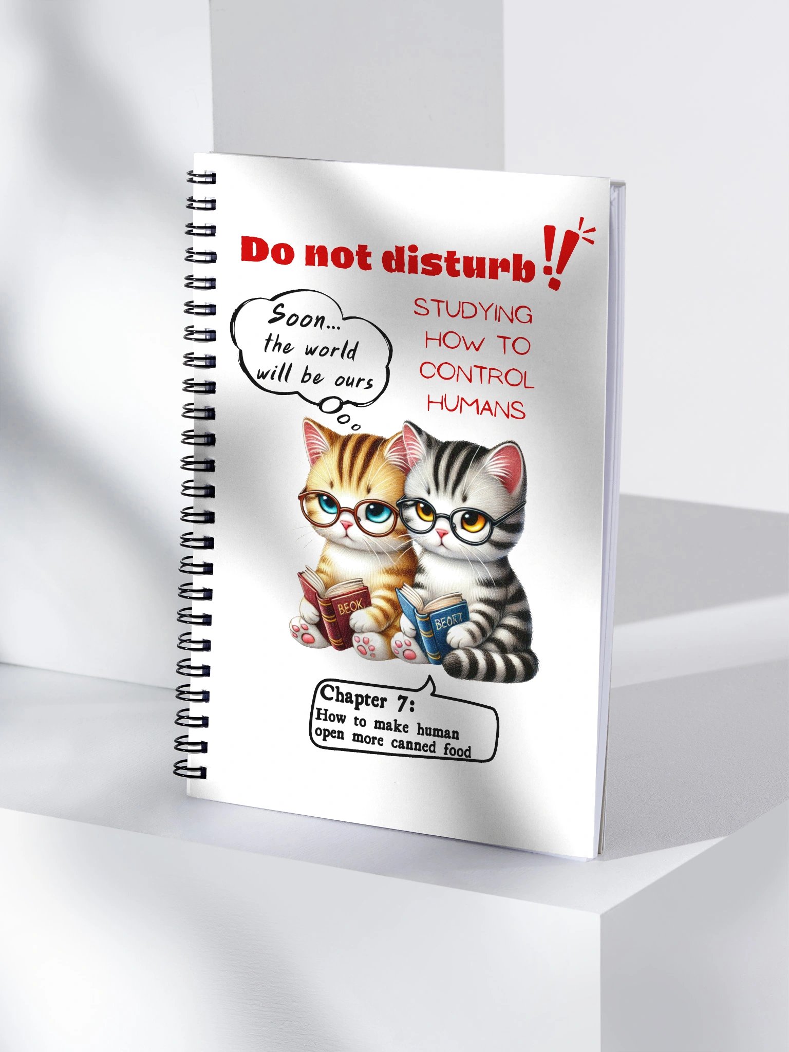 Cats Studying Human Control Spiral Notebook product image (1)