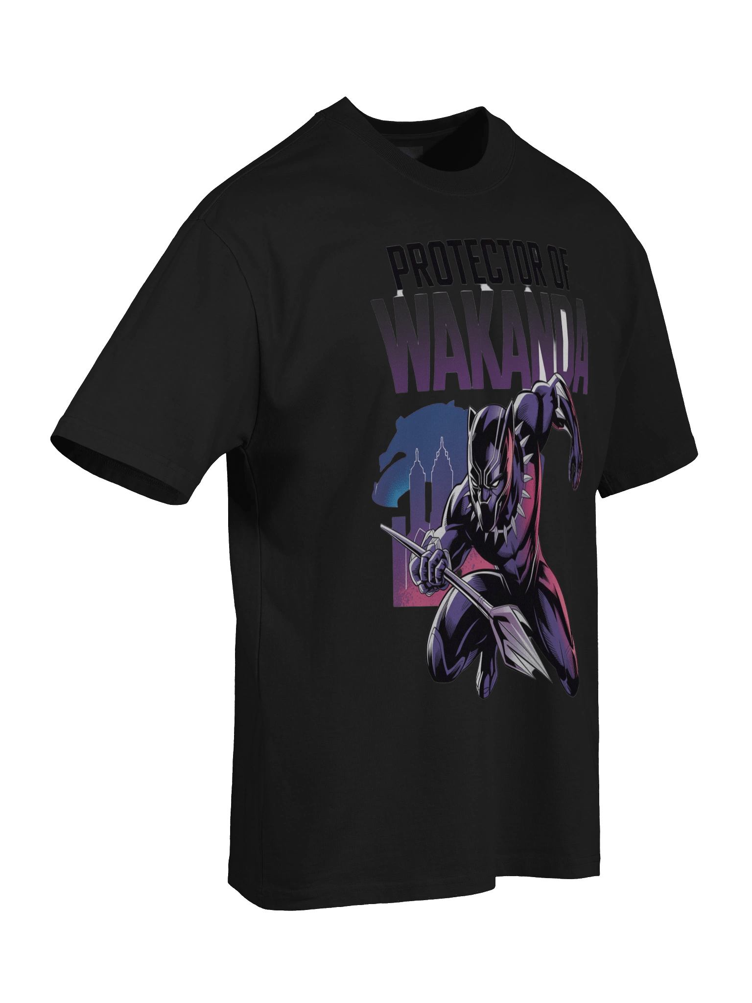 Black Panther Protector of Wakanda Oversized Faded T-Shirt – Vibranium Shadow Leap product image (8)