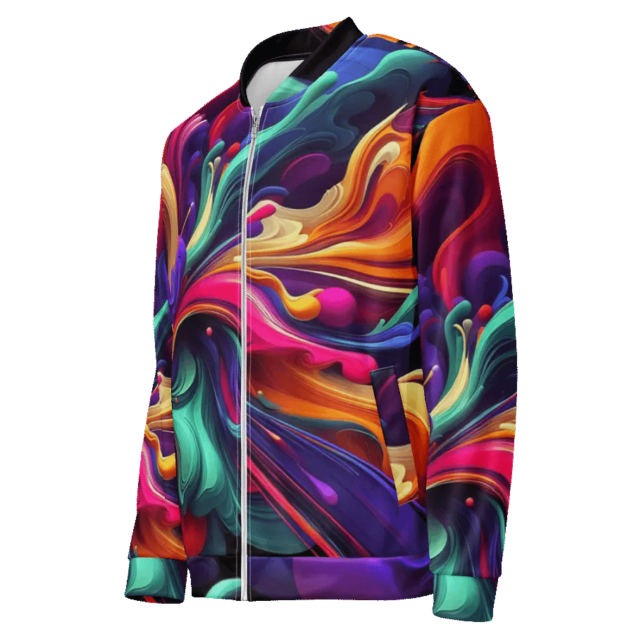Swirling Spectrum All-Over Bomber Jacket | AI Design product image (3)