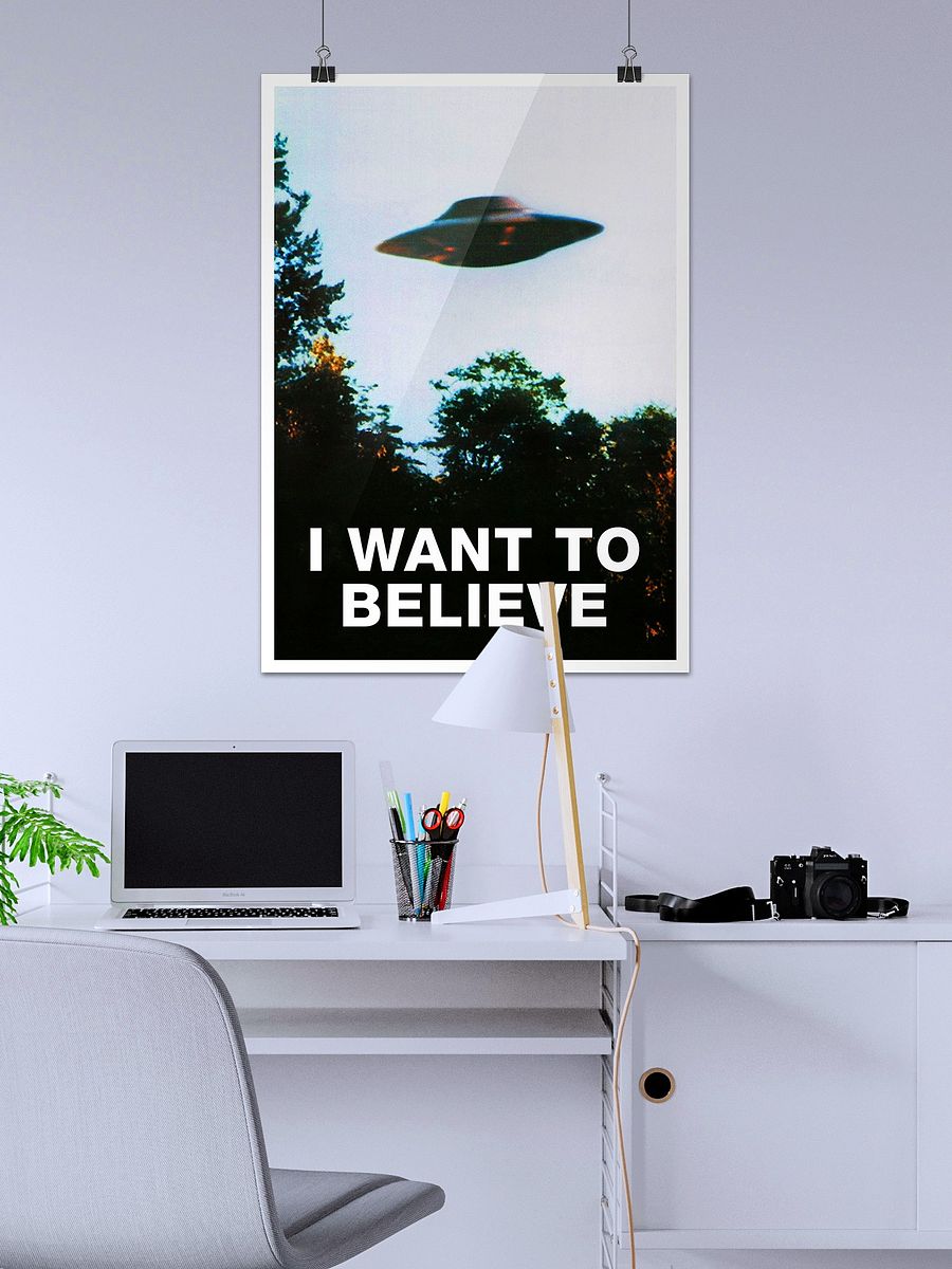 I want to believe. Original The X-Files poster (Ver.2, Season 4-5, 1996-1997) — sci-fi poster, movie poster, space art print product image (2)