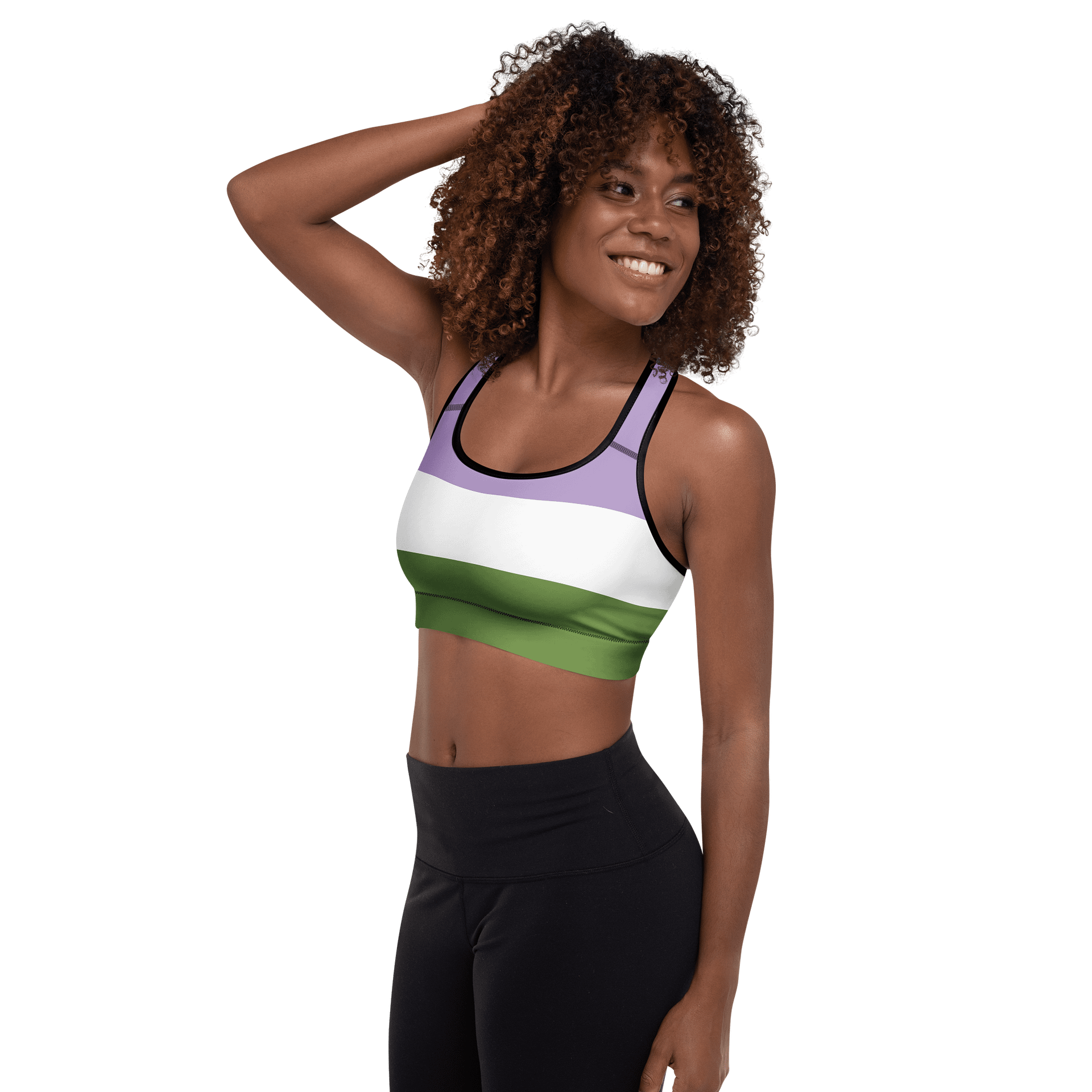 Genderqueer Pride Flag Padded Sports Bra product image (5)