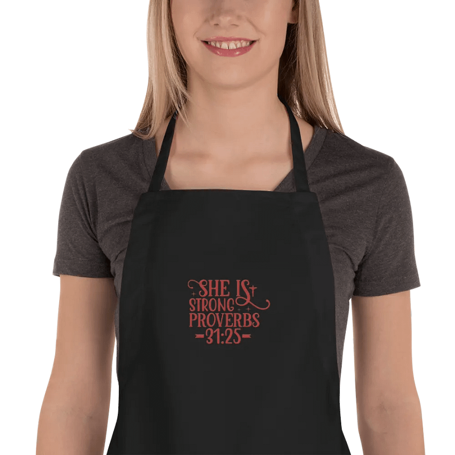 Proverbs 31:25 Embroidered Apron product image (1)
