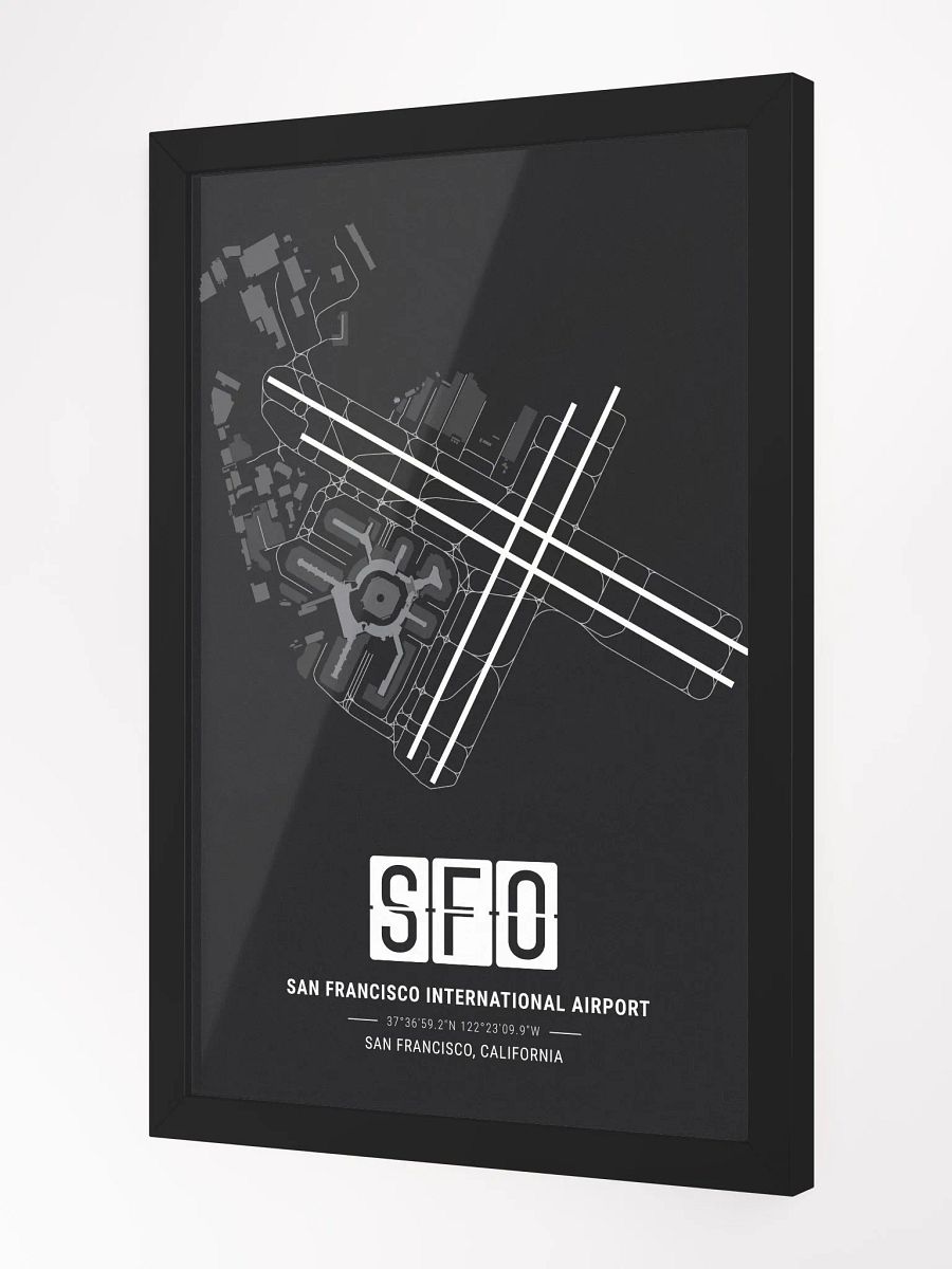 Framed Airport SFO Premium Map On Matt Paper product image (2)