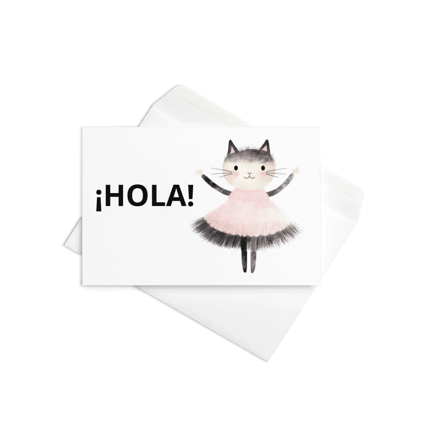 Hola! Pretty in Pink Kitty Greeting Card product image (5)