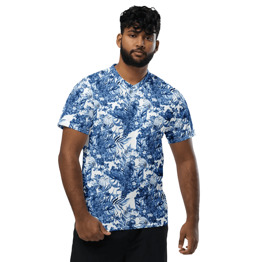 Azure Jungle | Recycled Unisex Sports Jersey product image (1)