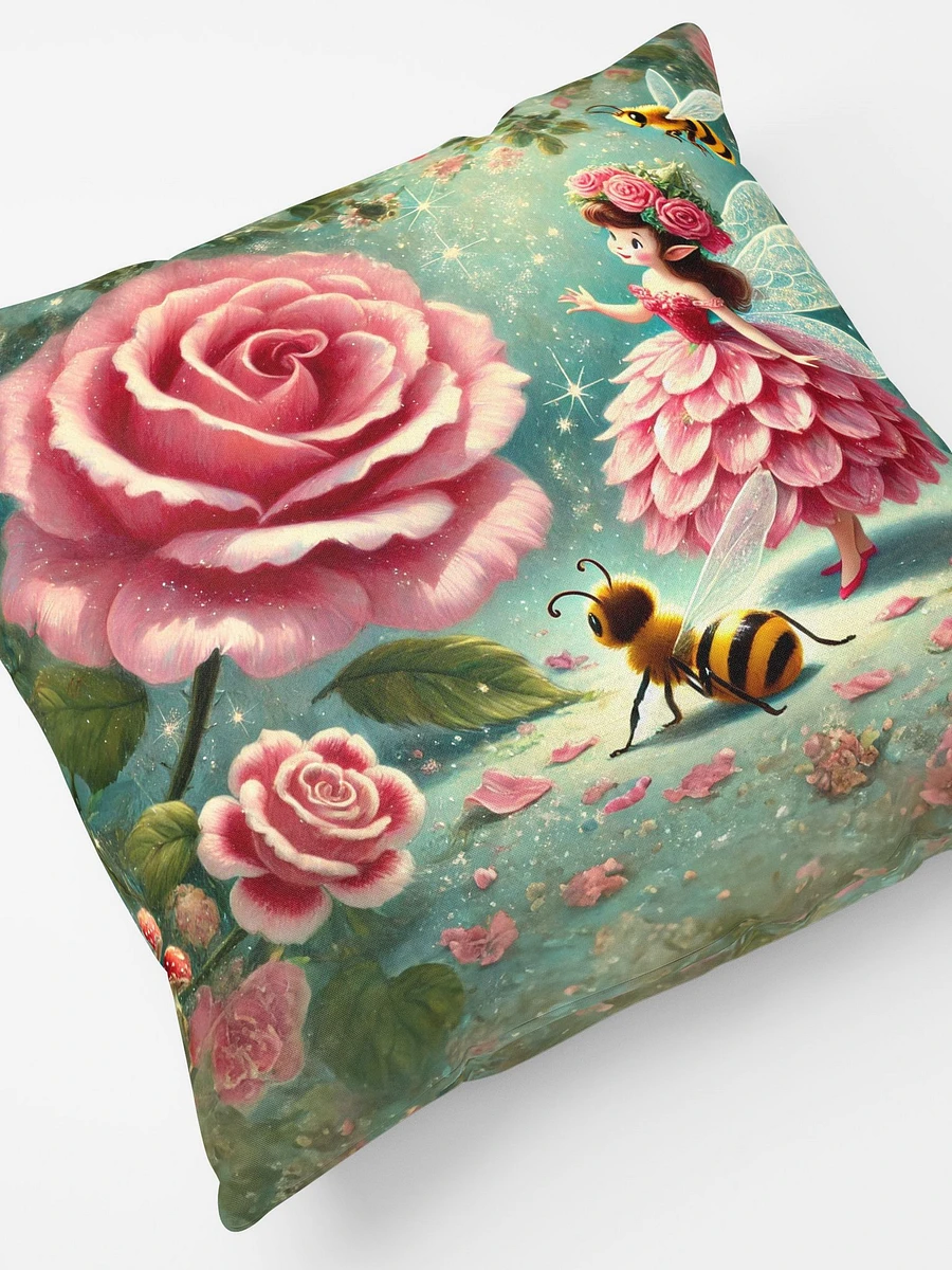 Pink rose Fairy with Bees Throw Pillow product image (5)