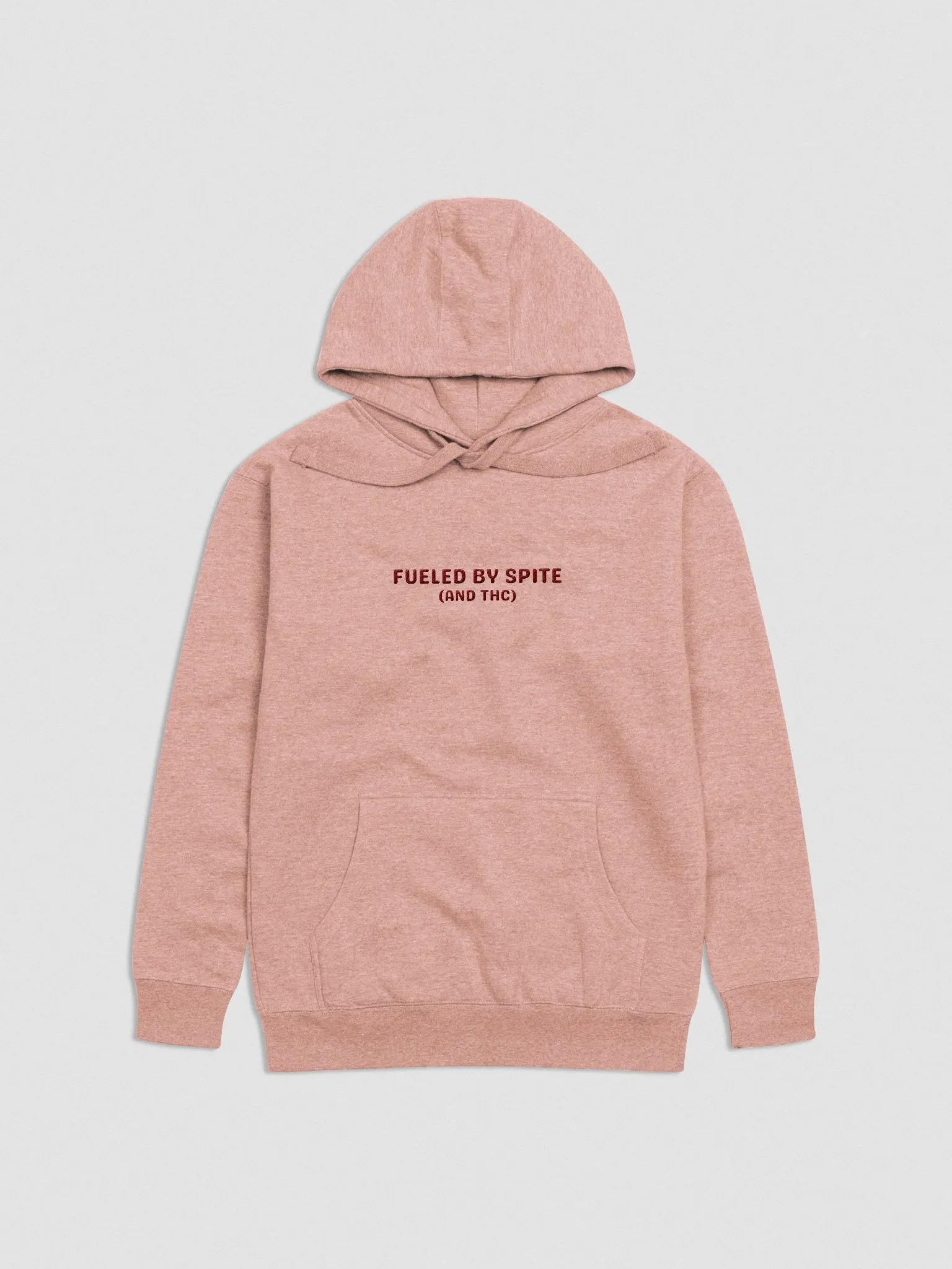 FUELED BY SPITE (maroon thread) embroidered heavyweight hoodie product image (1)