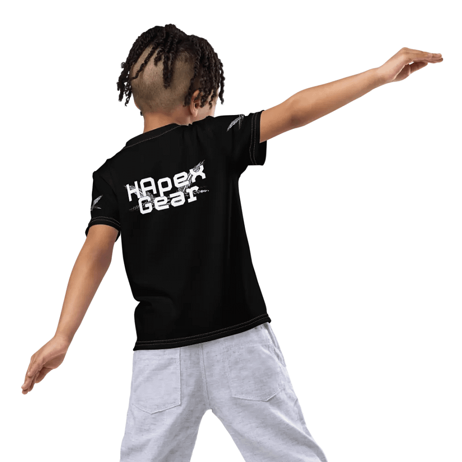 White HApex Gear White Logo Cancer Awareness Orange Ribbon. Black Kids Crew Neck T-Shirt product image (8)