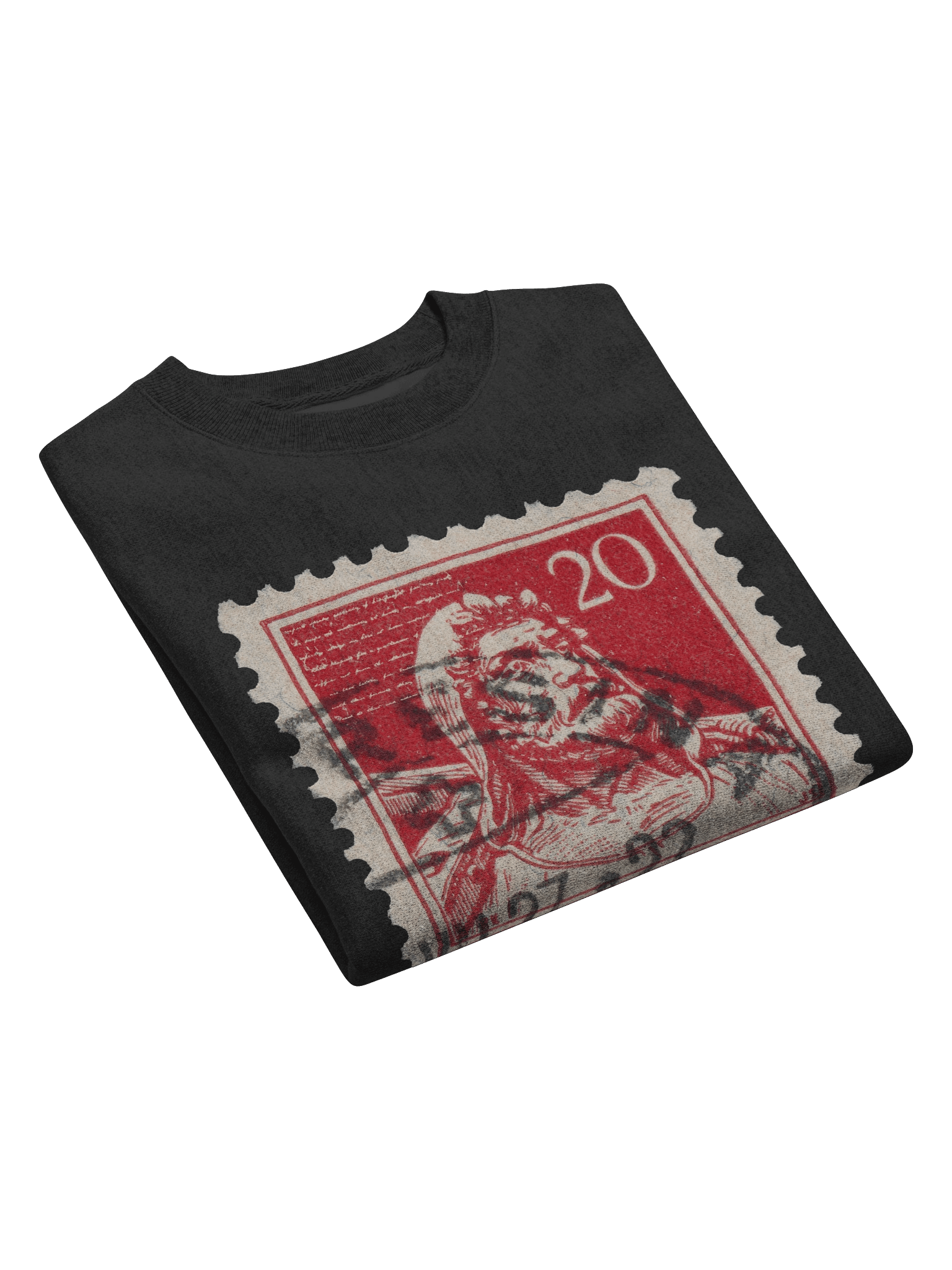 Vintage Figure Postage Stamp Crew Neck product image (3)