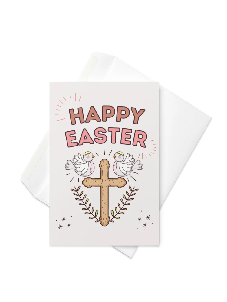 Happy Easter Doves & Cross Greetings Card product image (2)