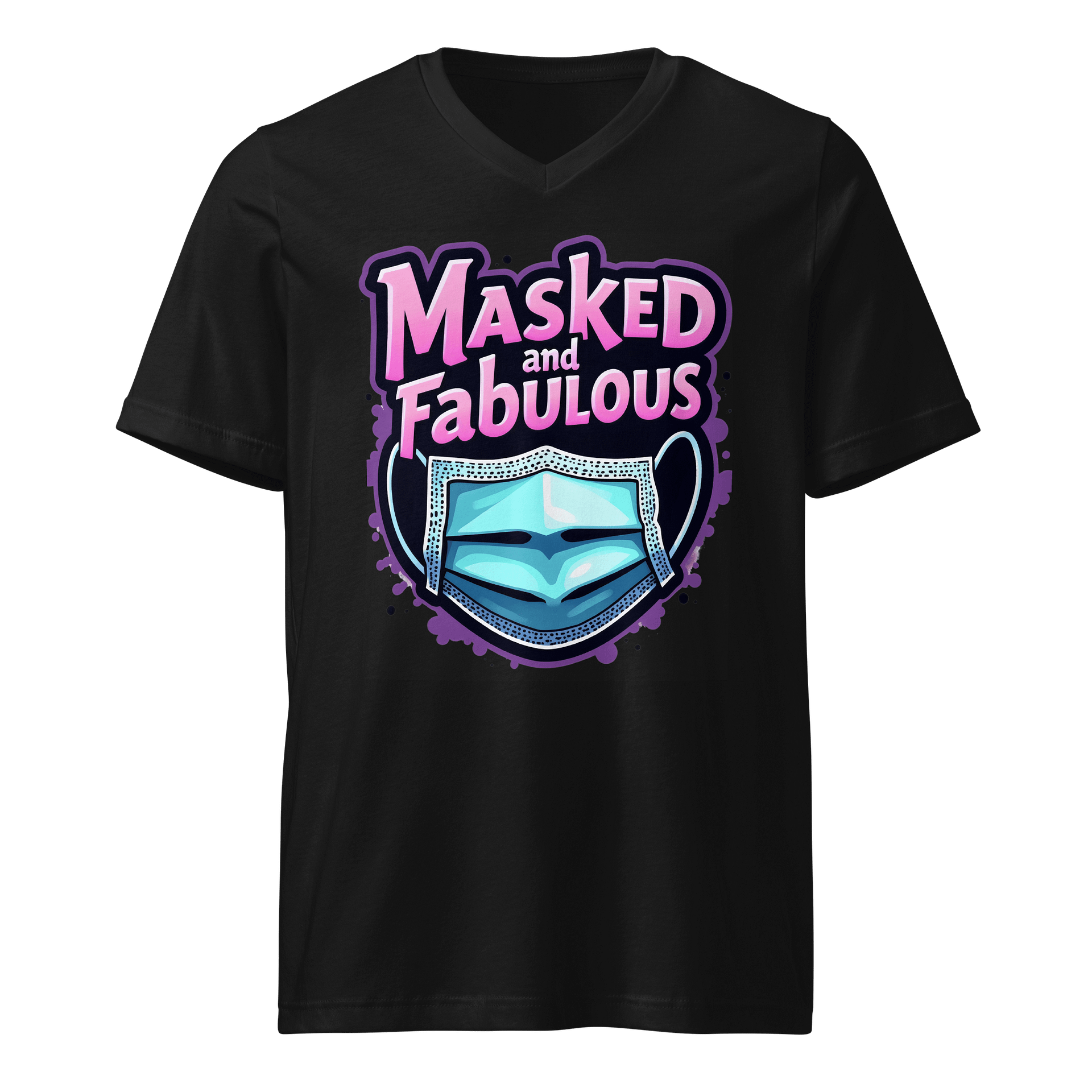 Masked and Fabulous Graphic V-Neck T-Shirt product image (1)