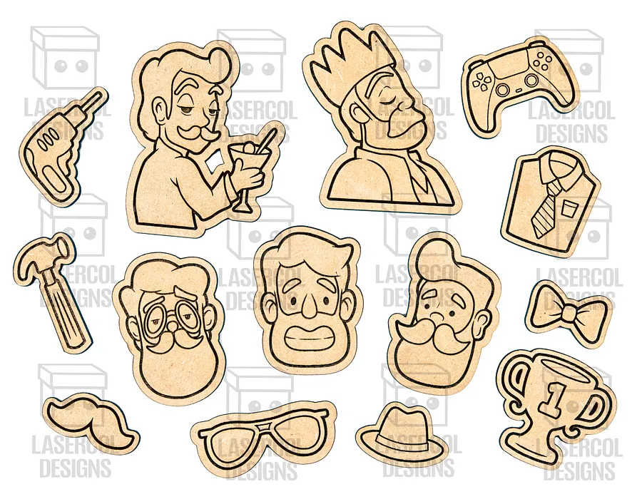 Father's Day Paint Kit DIY Cut Outs Set 2 - Laser Cut Files product image (10)