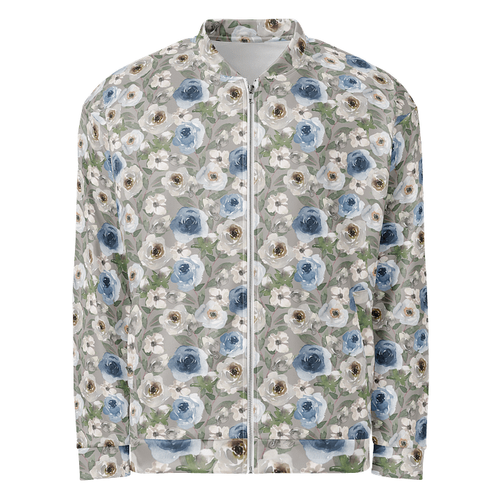 Grey Roses Bomber Jacket product image (1)