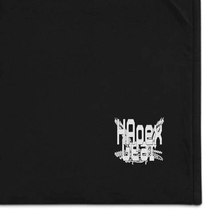 Premium Sherpa Blanket - Embroidered - White HApex Gear Black Logo product image (1)
