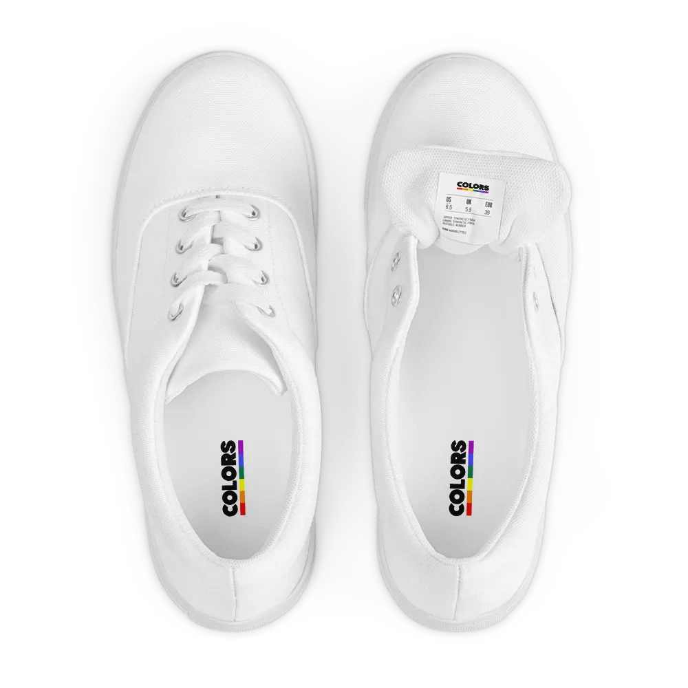 Men's White Lace-Up Canvas Shoes product image (4)