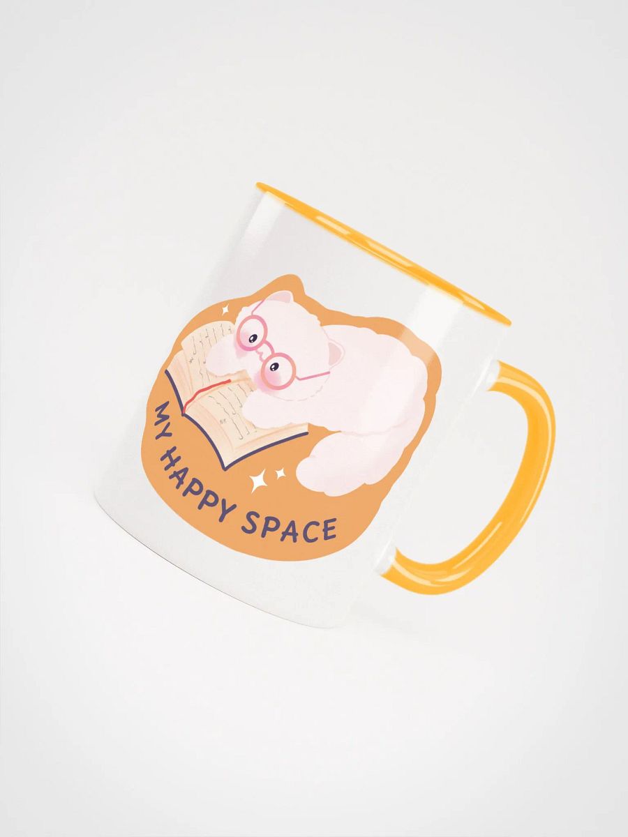 My Happy Space, Cat Reading Ceramic Mug product image (3)