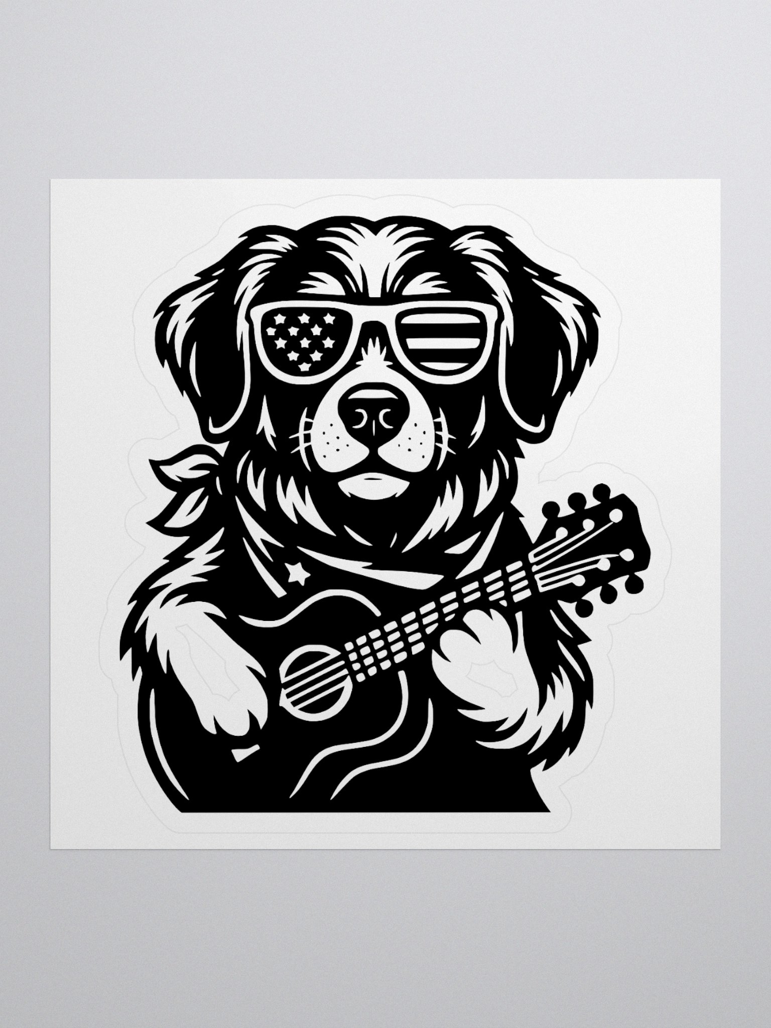 Patriotic Pup Rock Tour Look | Border Collie Sticker product image (1)