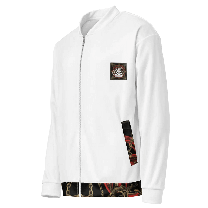White and Royalty Bomber Jacket