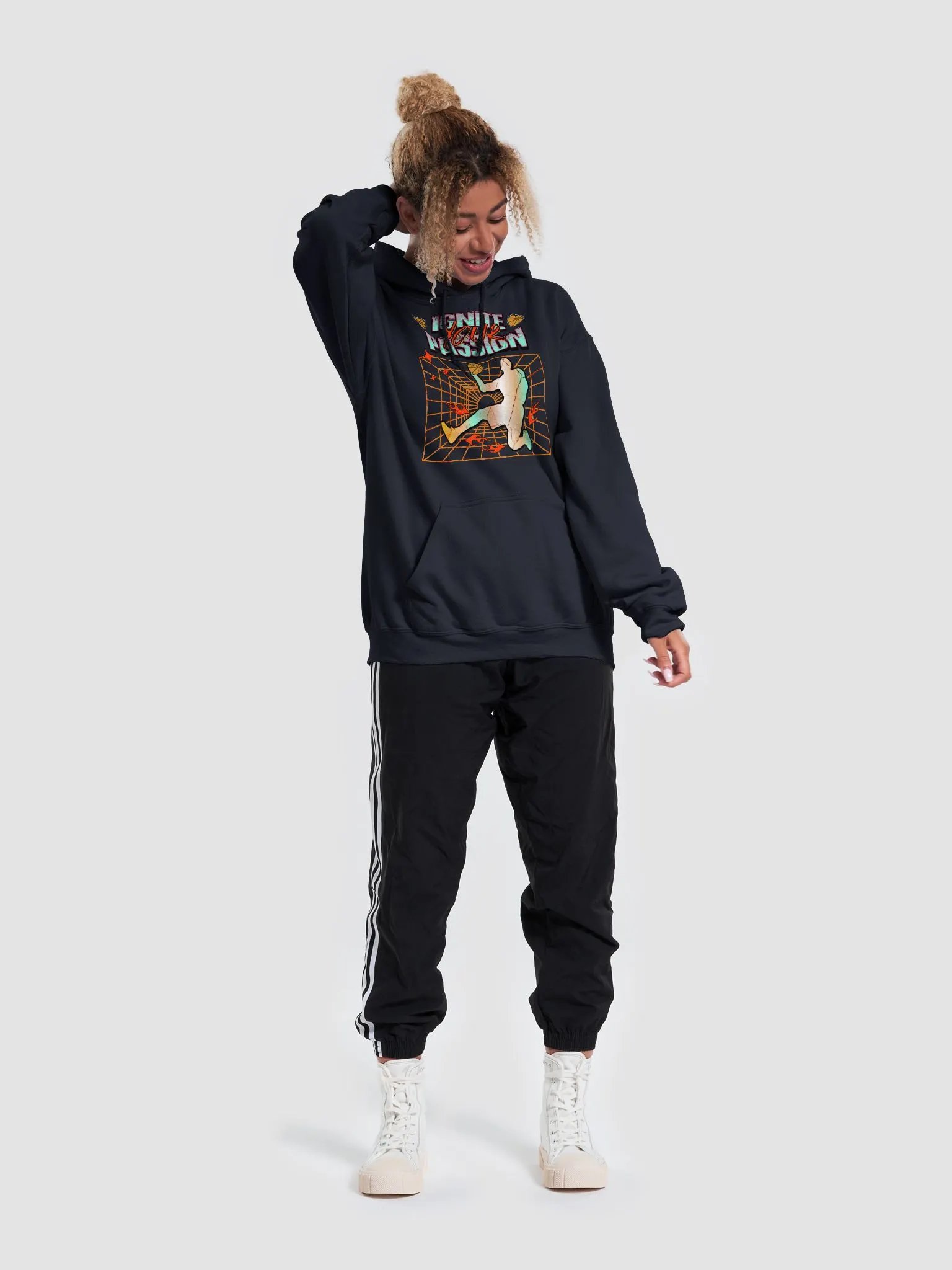 Ignite Your Passion Basketball Flame Hoodie product image (24)
