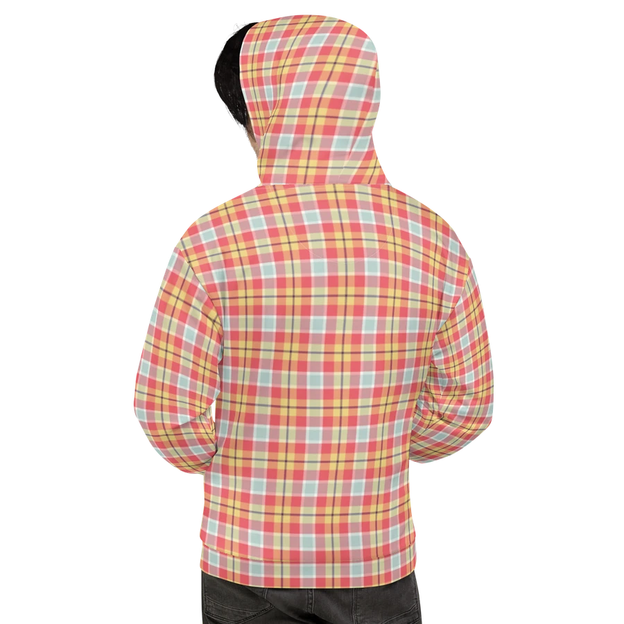 Coral Pink, Yellow, and Mint Green Plaid Hoodie product image (9)