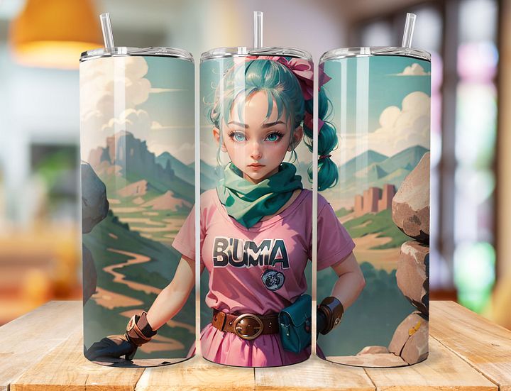 Bulma Classic Pink Outfit 20 oz Stainless Steel Tumbler – Dragon Ball Adventurous Spirit Design product image (1)
